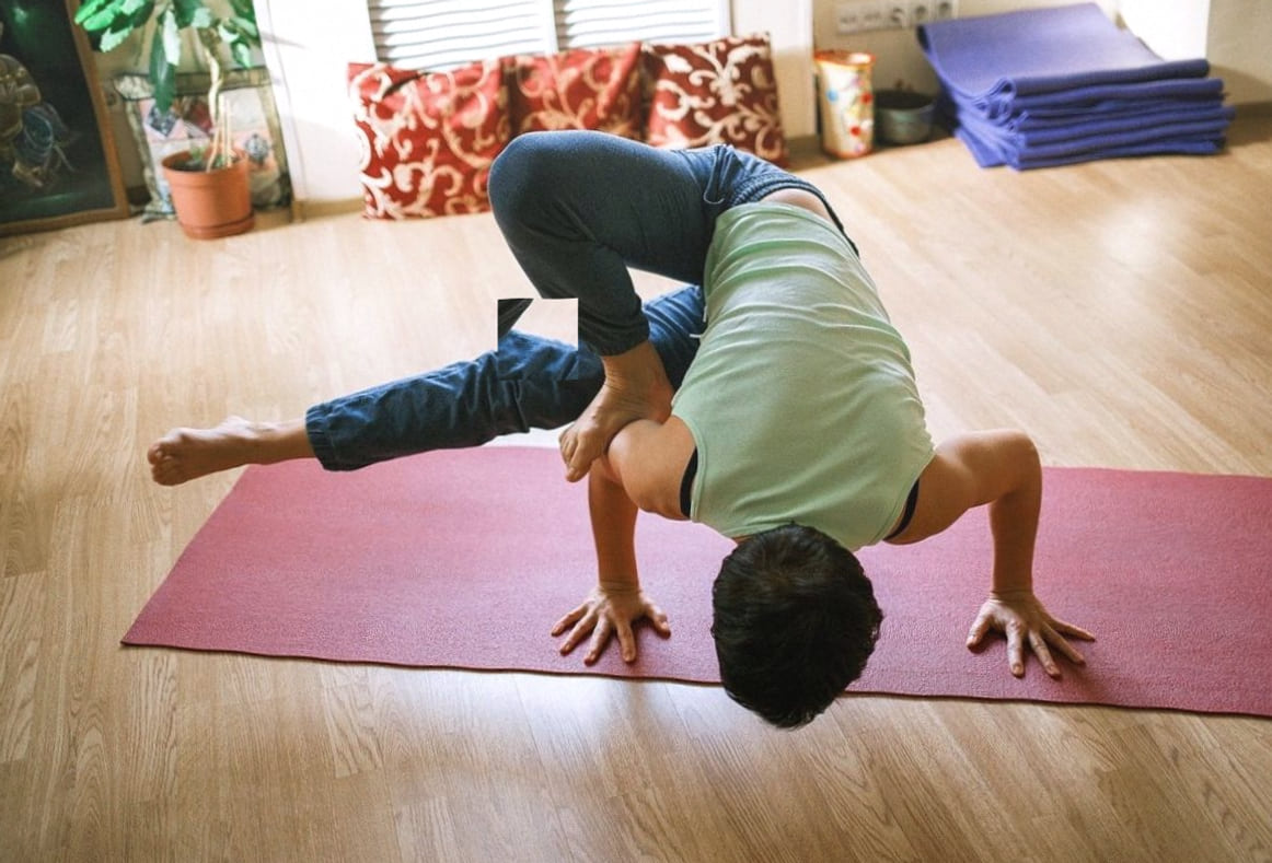 Restorative Yin Yoga session with props